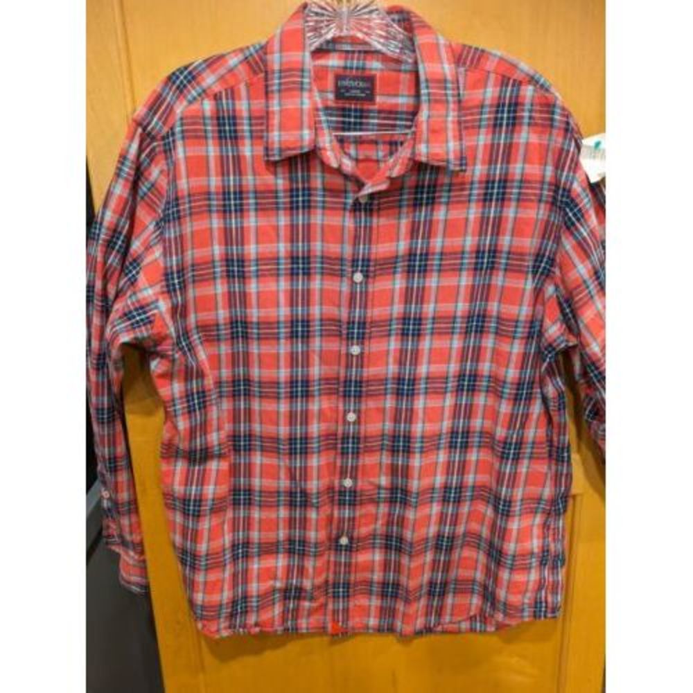 UNTUCKit Large Plaid 100% Cotton Button Up Long Sleeve Collared Shirt